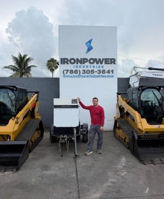 Customer with a diesel generator at IronPower Industries